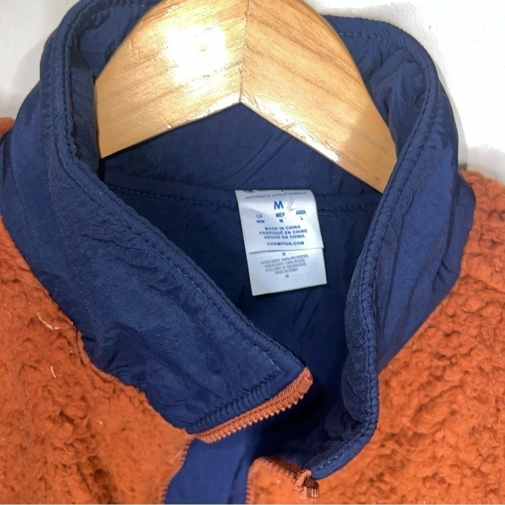 Champion AOP Reversible Deep High Pile Shearling Sherpa Vest Size Medium NWT
